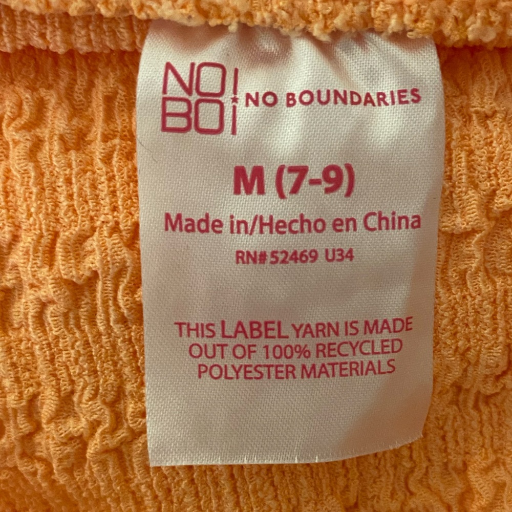 No Boundaries Vibrant Orange Textured Top Size M - Picture 5 of 8